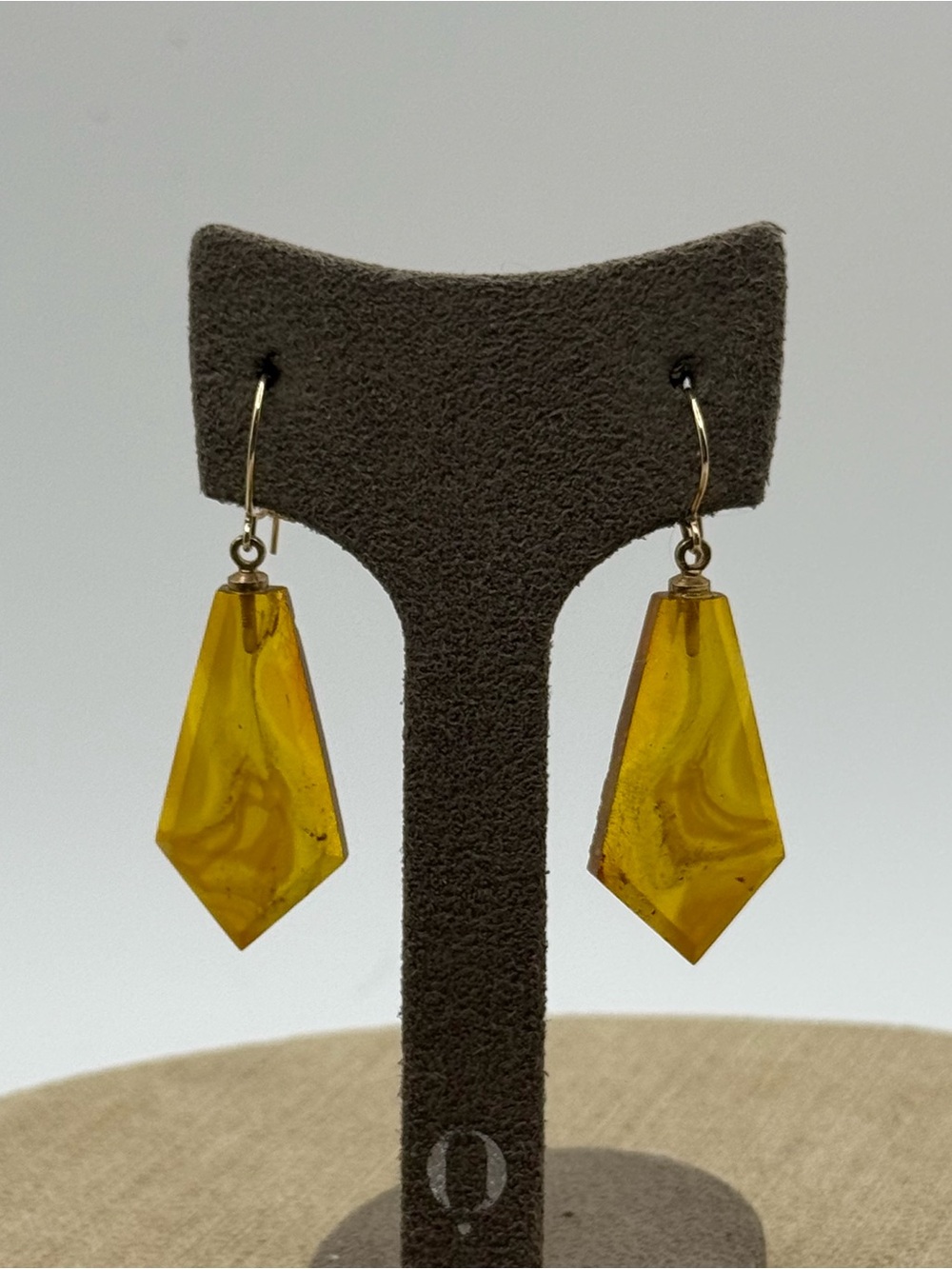 Yellow Geometric Drop plastic Earrings